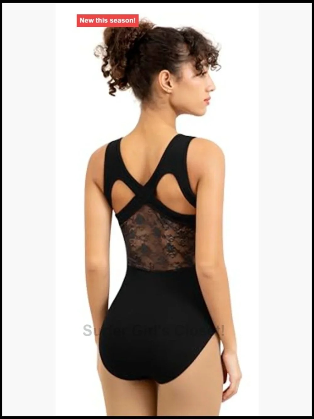 Lace Tank Leotard, Crisscross Back, Dance & Gymnastics